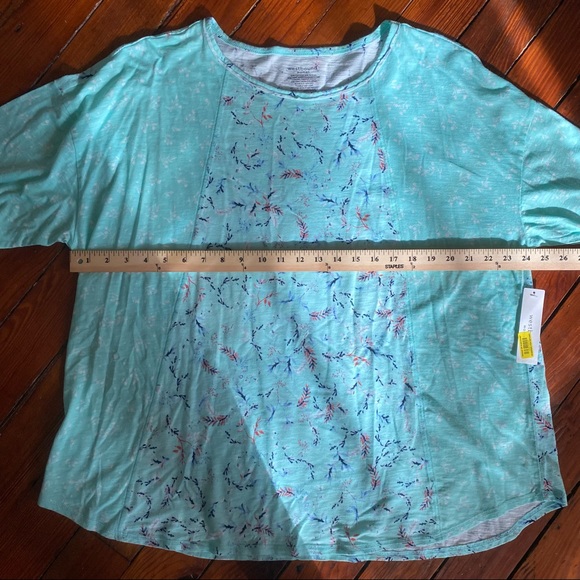 Westbound Blue Floral Crewneck Long Sleeve Top Size 2X NWT - Picture 7 of 8